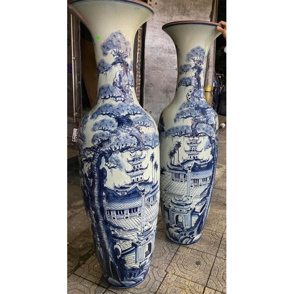 LỤC BÌNH SƠN THỦY HỮU TÌNH MEN TRẮNG XANH