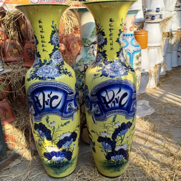 LỤC BÌNH PHÚC ĐỨC NỀN VÀNG HỌA TIẾT HOA SEN