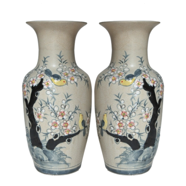 Bình Hoa Gốm Sơn Mài