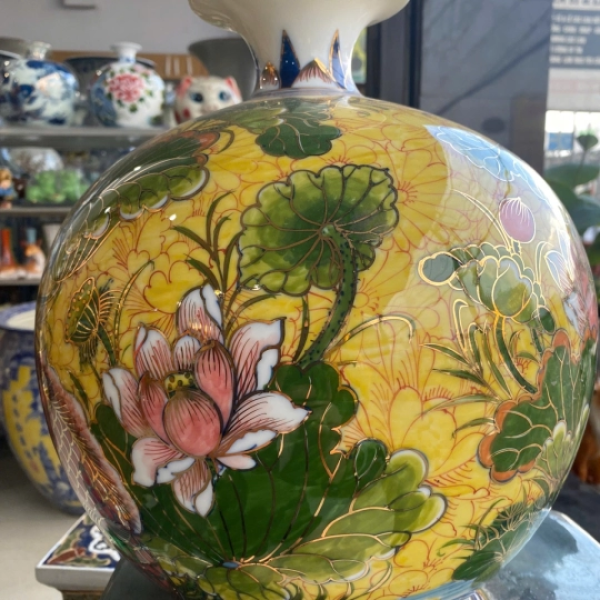 BÌNH HÚT LỘC VẼ TAY CAO CẤP BÁT TRÀNG