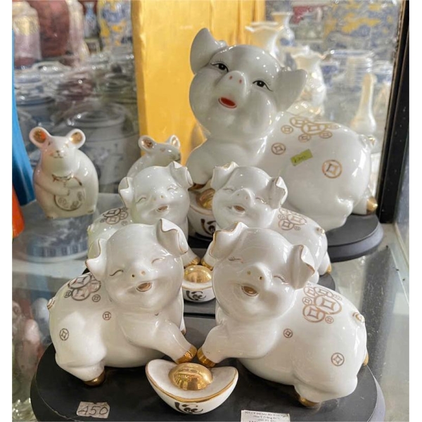 BỘ TƯỢNG HEO TRANG TRÍ TÀI LỘC