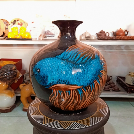 BÌNH HÚT TÀI LỘC CÁ 3D